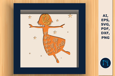 fairy butterfly wild floral shadow box SVG SVG MD JOYNAL ABDIN 