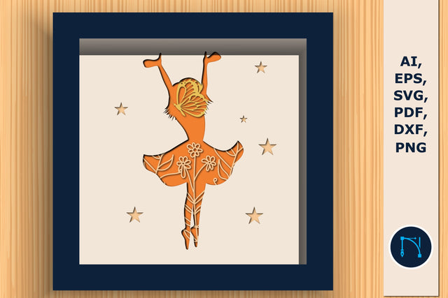 fairy butterfly wild floral shadow box SVG SVG MD JOYNAL ABDIN 