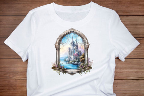 Fairy Castle Window Sublimation Clipart Bundle Sublimation Regulrcrative 