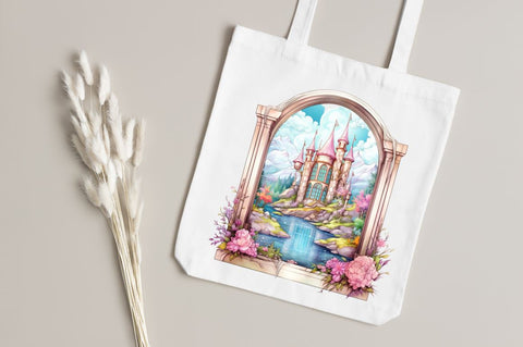 Fairy Castle Window Sublimation Clipart Bundle Sublimation Regulrcrative 