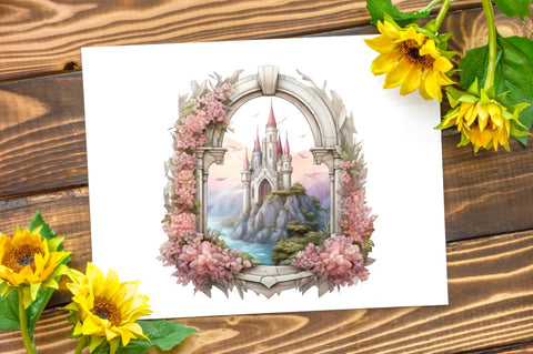 Fairy Castle Window Sublimation Clipart Bundle Sublimation Regulrcrative 