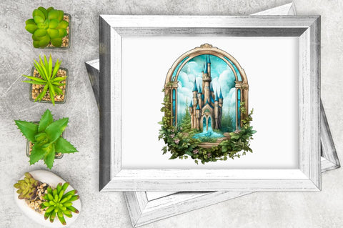 Fairy Castle Window Sublimation Clipart Bundle Sublimation Regulrcrative 