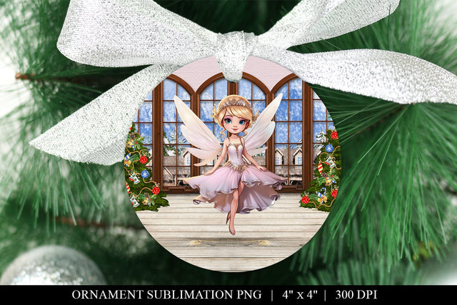 Fairy Christmas Ornament - Customizable Sublimation Design Sublimation BijouBay 