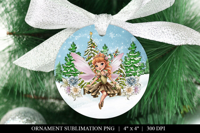 Fairy Christmas Ornament Sublimation Design Sublimation BijouBay 