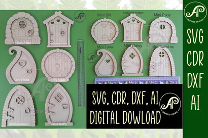 Fairy doors, Laser cut file. two layer design SVG cut files SVG APInspireddesigns 
