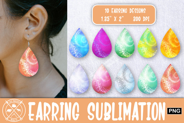 Fairy Dust Earrings Sublimation| Teardrop earring png Sublimation Last Frontier Design Co. 