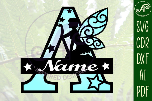 Fairy Letter A Monogram SVG Cut File SVG APInspireddesigns 