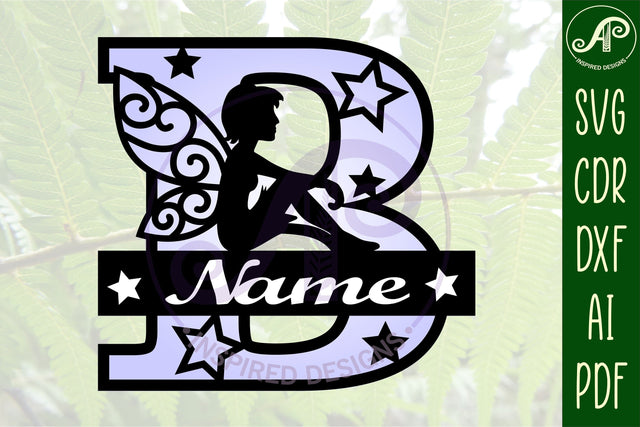 Fairy Letter B Monogram SVG Cut File SVG APInspireddesigns 
