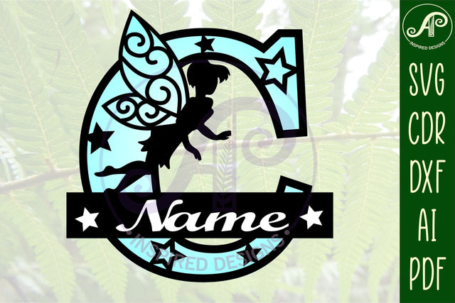 Fairy Letter C Monogram SVG Cut File SVG APInspireddesigns 