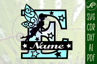 Fairy Letter E Monogram SVG Cut File SVG APInspireddesigns 