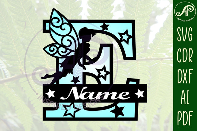 Fairy Letter E Monogram SVG Cut File SVG APInspireddesigns 