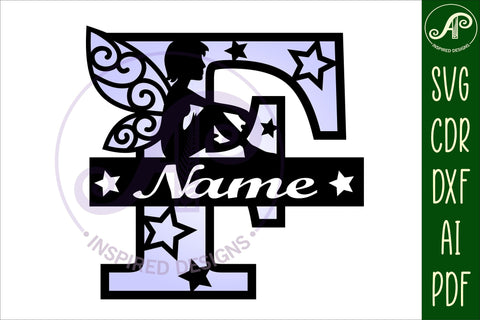 Fairy Letter F Monogram SVG Cut File SVG APInspireddesigns 