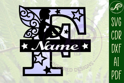 Fairy Letter F Monogram SVG Cut File SVG APInspireddesigns 