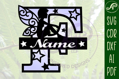 Fairy Letter F Monogram SVG Cut File SVG APInspireddesigns 