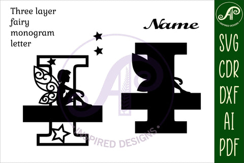 Fairy Letter I Monogram SVG Cut File SVG APInspireddesigns 