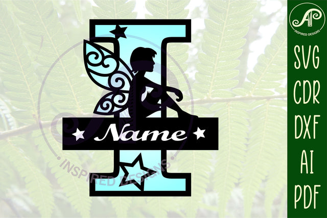 Fairy Letter I Monogram SVG Cut File SVG APInspireddesigns 