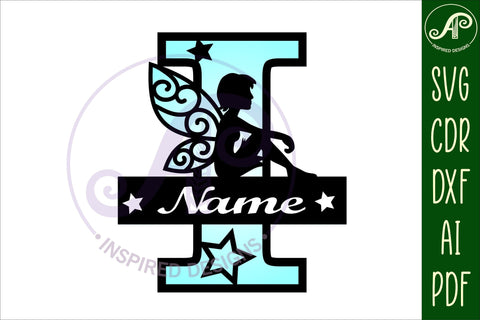 Fairy Letter I Monogram SVG Cut File SVG APInspireddesigns 