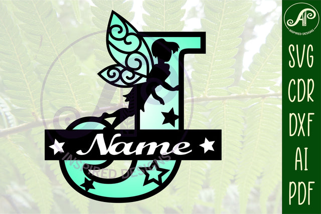 Fairy Letter J Monogram SVG Cut File SVG APInspireddesigns 