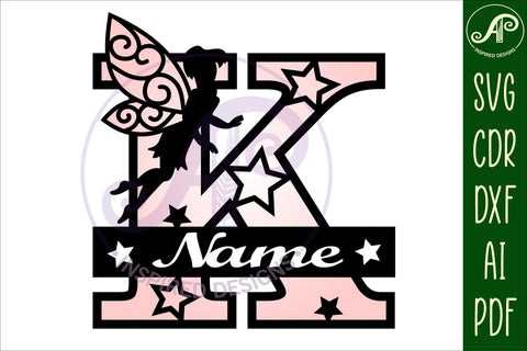 Fairy Letter K Monogram SVG Cut File SVG APInspireddesigns 