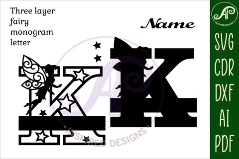 Fairy Letter K Monogram SVG Cut File SVG APInspireddesigns 