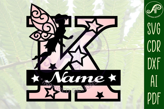 Fairy Letter K Monogram SVG Cut File SVG APInspireddesigns 