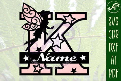 Fairy Letter K Monogram SVG Cut File SVG APInspireddesigns 
