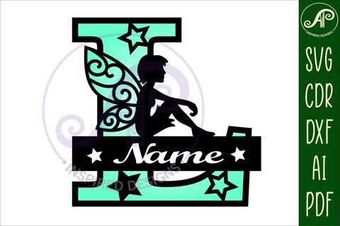 Fairy Letter L Monogram SVG Cut File SVG APInspireddesigns 