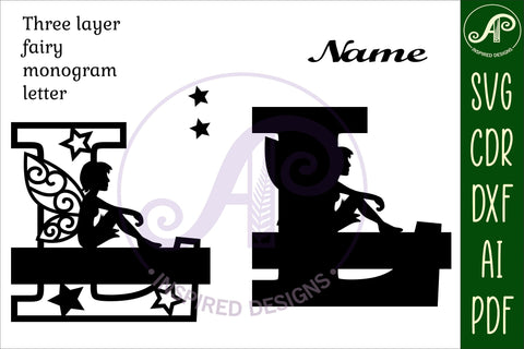 Fairy Letter L Monogram SVG Cut File SVG APInspireddesigns 