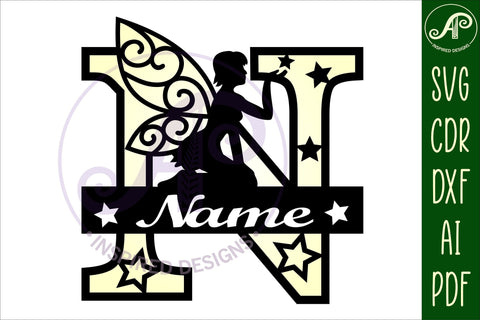 Fairy Letter N Monogram SVG Cut File SVG APInspireddesigns 