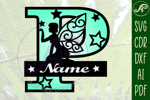 Fairy Letter P Monogram SVG Cut File SVG APInspireddesigns 