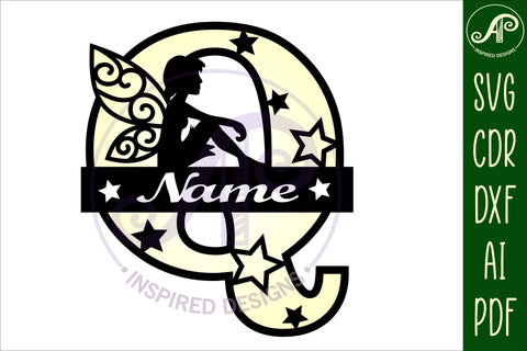Fairy Letter Q Monogram SVG Cut File SVG APInspireddesigns 