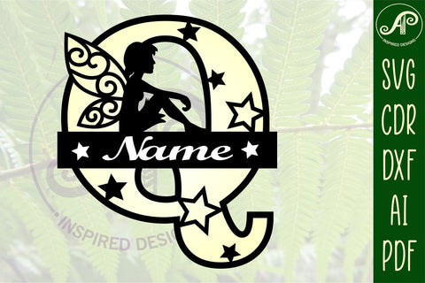 Fairy Letter Q Monogram SVG Cut File SVG APInspireddesigns 