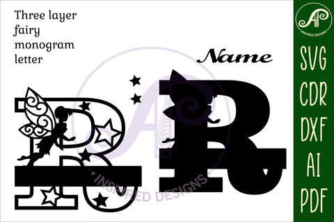 Fairy Letter R Monogram SVG Cut File SVG APInspireddesigns 