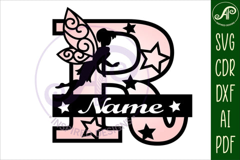 Fairy Letter R Monogram SVG Cut File SVG APInspireddesigns 