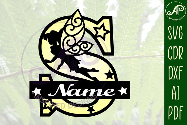 Fairy Letter S Monogram SVG Cut File SVG APInspireddesigns 