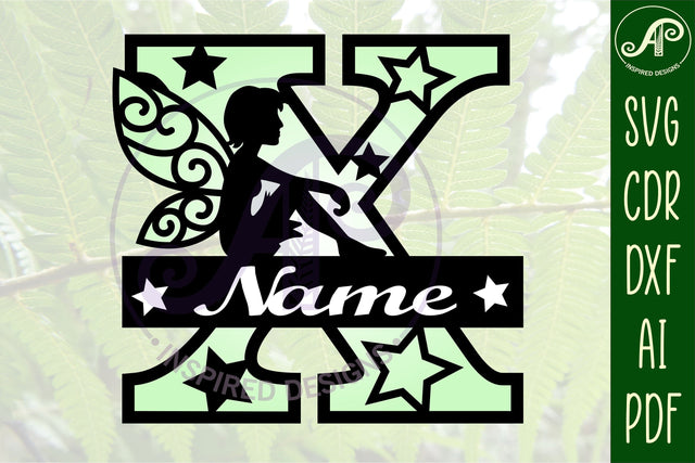 Fairy Letter X Monogram SVG Cut File SVG APInspireddesigns 