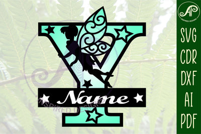 Fairy Letter Y Monogram SVG Cut File SVG APInspireddesigns 