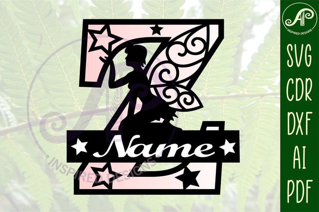 Fairy Letter Z Monogram SVG Cut File SVG APInspireddesigns 