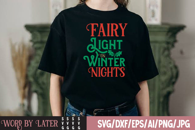Fairy Light On Winter Nights SVG Design SVG BlackCatsMedia 