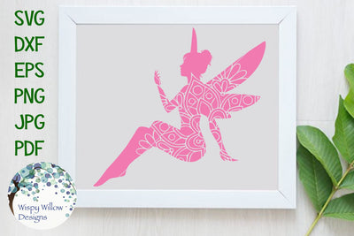 Fairy Mandala Zentangle SVG SVG Wispy Willow Designs 