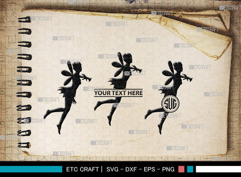 Fairy Monogram, Fairy Silhouette, Fairy SVG, Tooth Fairy Svg, Fairies Svg, Disney Svg, SB00355 SVG ETC Craft 