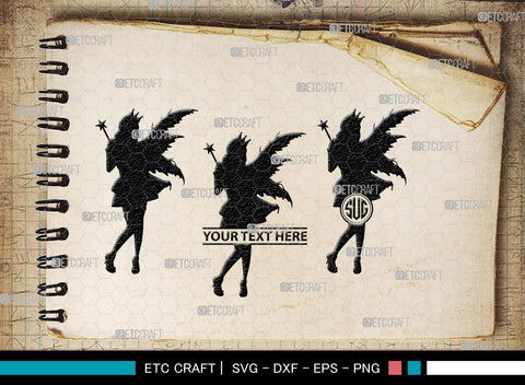 Fairy Monogram, Fairy Silhouette, Fairy SVG, Tooth Fairy Svg, Fairies Svg, Disney Svg, SB00355 SVG ETC Craft 