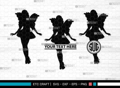 Fairy Monogram, Fairy Silhouette, Fairy SVG, Tooth Fairy Svg, Fairies Svg, Disney Svg, SB00355 SVG ETC Craft 