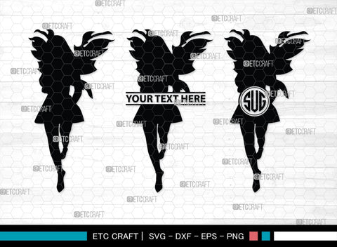 Fairy Monogram, Fairy Silhouette, Fairy SVG, Tooth Fairy Svg, Fairies Svg, Disney Svg, SB00355 SVG ETC Craft 