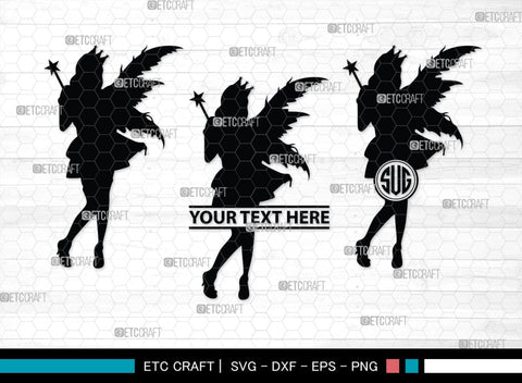 Fairy Monogram, Fairy Silhouette, Fairy SVG, Tooth Fairy Svg, Fairies Svg, Disney Svg, SB00355 SVG ETC Craft 