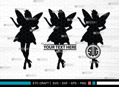 Fairy Monogram, Fairy Silhouette, Fairy SVG, Tooth Fairy Svg, Fairies Svg, Disney Svg, SB00355 SVG ETC Craft 