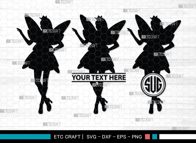 Fairy Monogram, Fairy Silhouette, Fairy SVG, Tooth Fairy Svg, Fairies Svg, Disney Svg, SB00355 SVG ETC Craft 