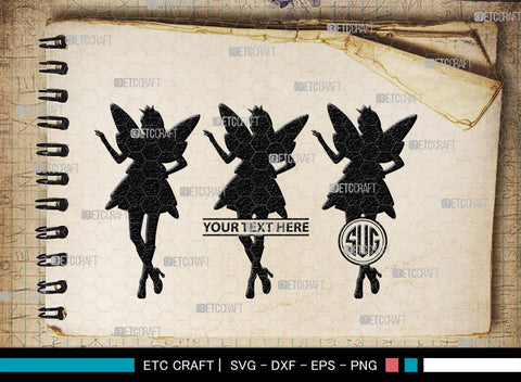 Fairy Monogram, Fairy Silhouette, Fairy SVG, Tooth Fairy Svg, Fairies Svg, Disney Svg, SB00355 SVG ETC Craft 