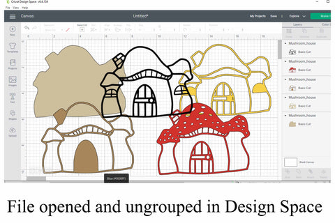 Fairy Mushroom House Layered SVG File SVG Digital Honeybee 