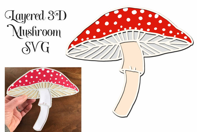 Fairy Mushroom Layered SVG SVG Digital Honeybee 